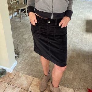 Athleta Black velvet skirt